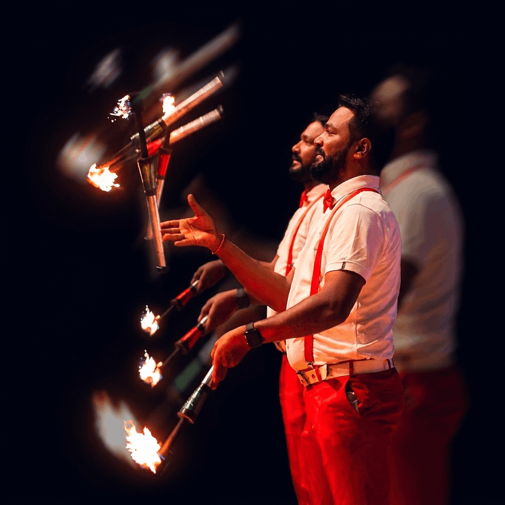Twin Jugglers performance photograph 1