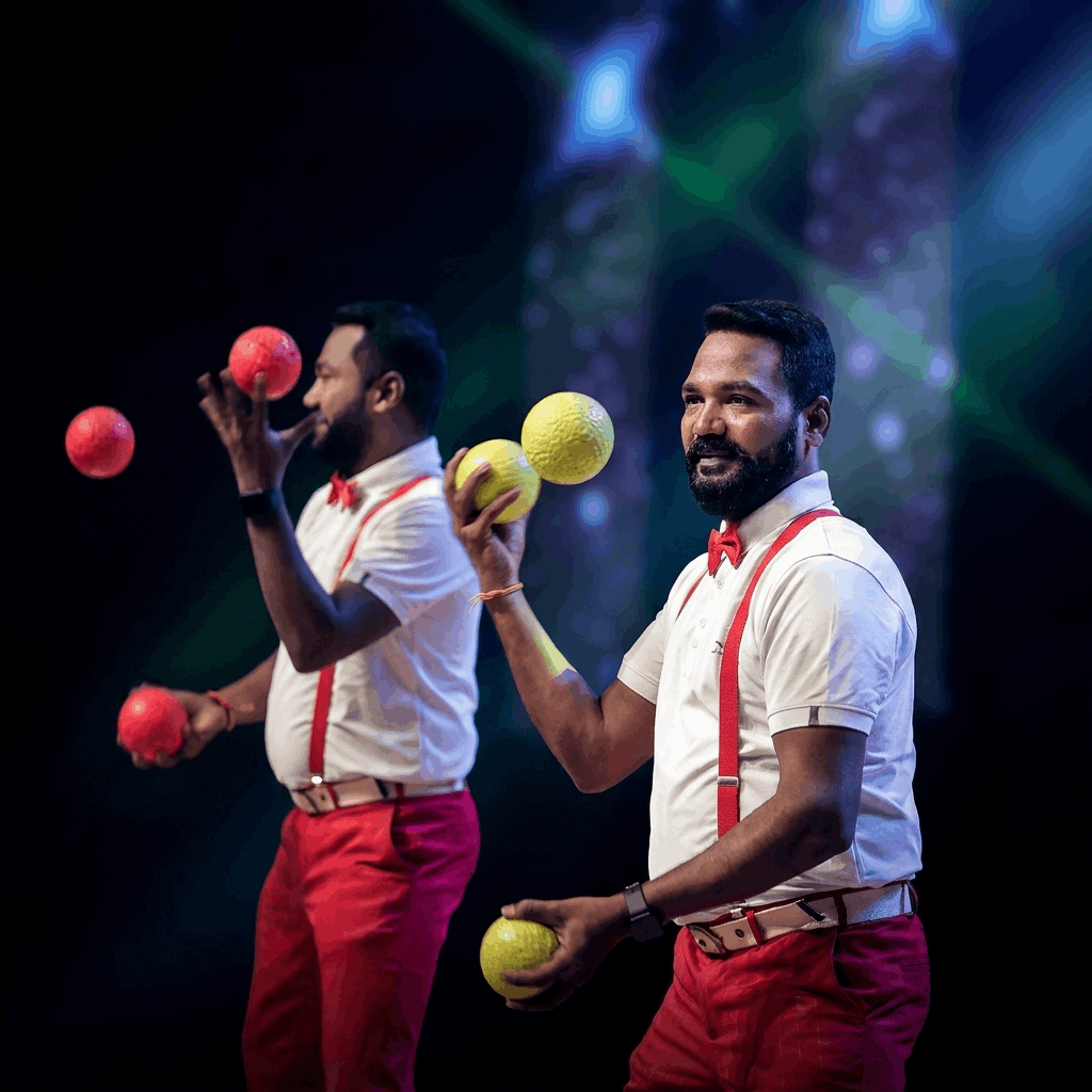 Twin Jugglers performance photograph 3