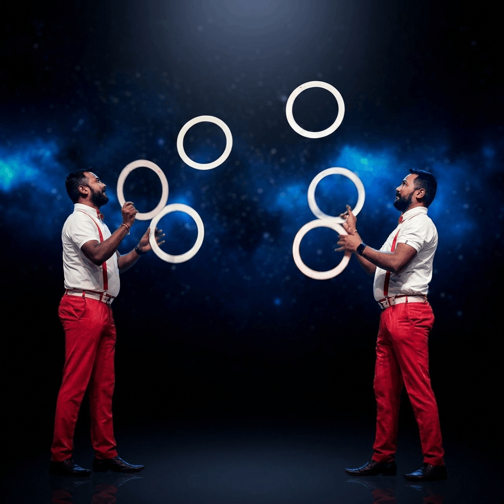 Twin Jugglers performance photograph 4