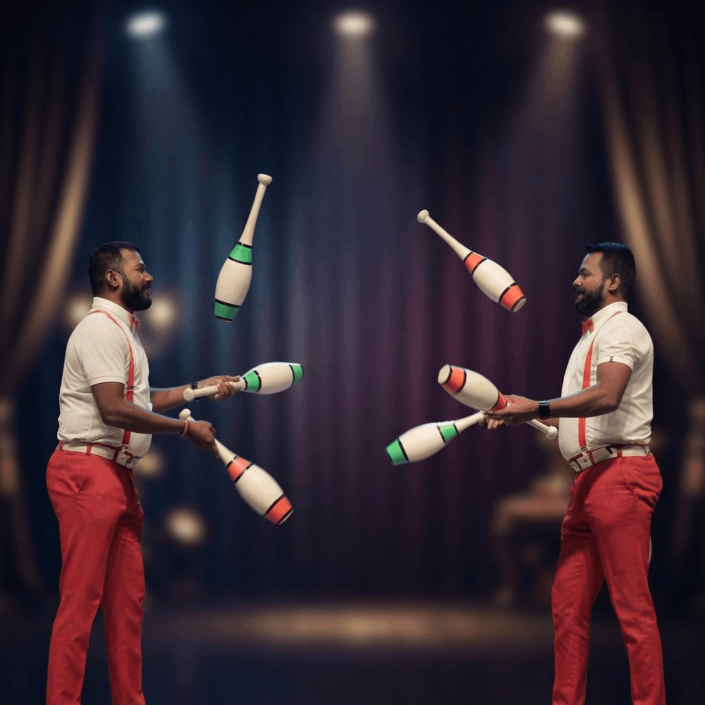 Twin Jugglers performance photograph 7